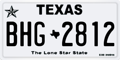 TX license plate BHG2812