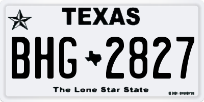 TX license plate BHG2827