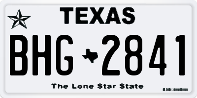 TX license plate BHG2841
