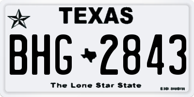 TX license plate BHG2843