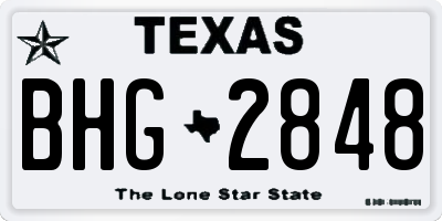 TX license plate BHG2848