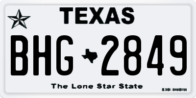 TX license plate BHG2849