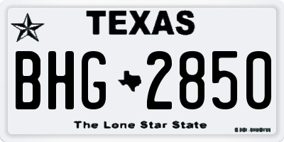 TX license plate BHG2850