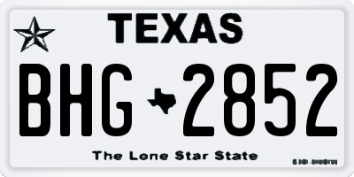 TX license plate BHG2852
