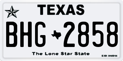 TX license plate BHG2858
