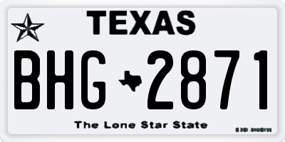 TX license plate BHG2871