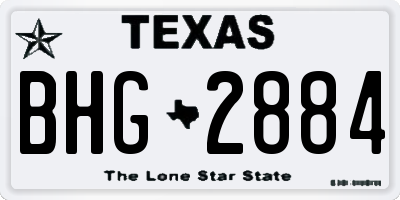 TX license plate BHG2884