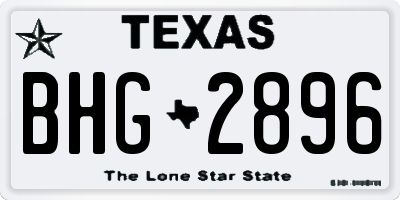 TX license plate BHG2896