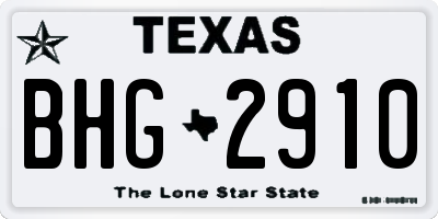 TX license plate BHG2910
