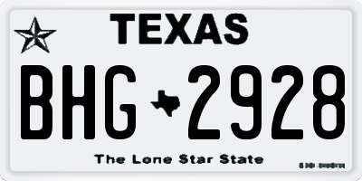 TX license plate BHG2928