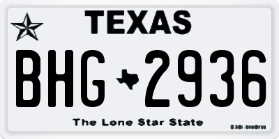 TX license plate BHG2936
