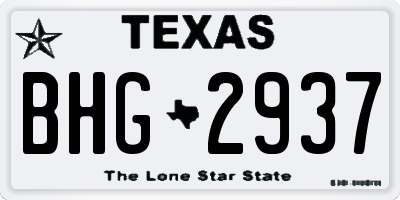TX license plate BHG2937