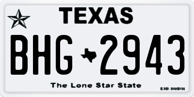 TX license plate BHG2943