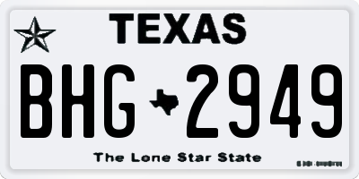 TX license plate BHG2949