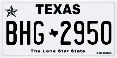 TX license plate BHG2950