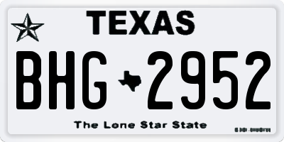 TX license plate BHG2952