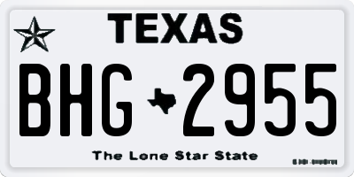 TX license plate BHG2955