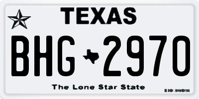 TX license plate BHG2970
