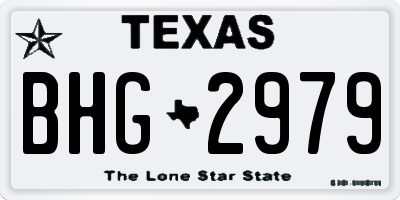 TX license plate BHG2979