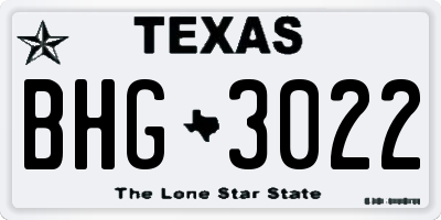 TX license plate BHG3022