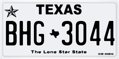 TX license plate BHG3044