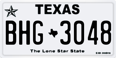TX license plate BHG3048