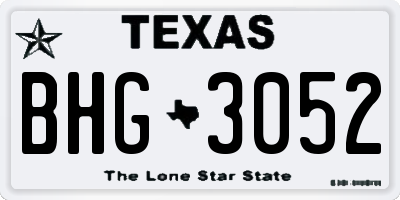 TX license plate BHG3052