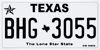 TX license plate BHG3055