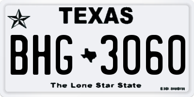 TX license plate BHG3060
