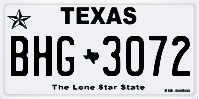 TX license plate BHG3072