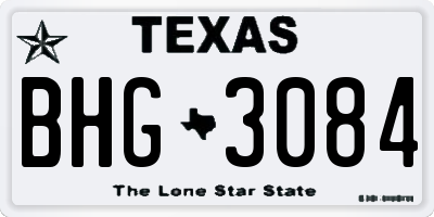 TX license plate BHG3084