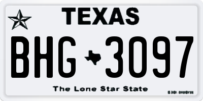 TX license plate BHG3097