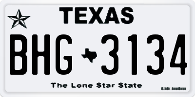 TX license plate BHG3134
