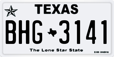 TX license plate BHG3141