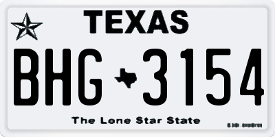 TX license plate BHG3154