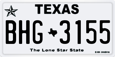 TX license plate BHG3155