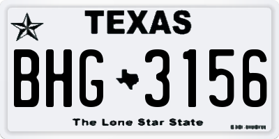 TX license plate BHG3156
