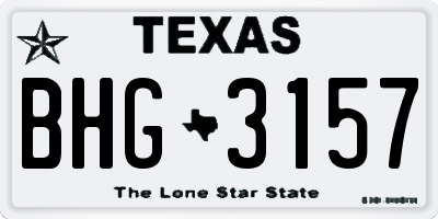 TX license plate BHG3157