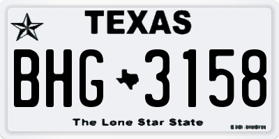 TX license plate BHG3158
