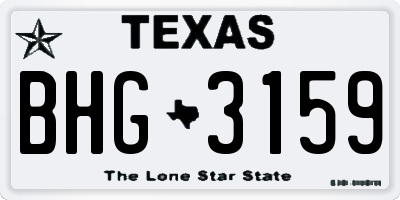 TX license plate BHG3159
