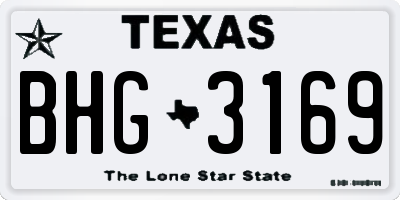 TX license plate BHG3169
