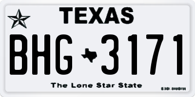 TX license plate BHG3171