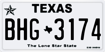 TX license plate BHG3174