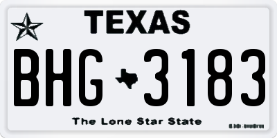 TX license plate BHG3183