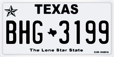 TX license plate BHG3199
