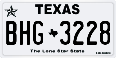 TX license plate BHG3228