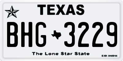 TX license plate BHG3229