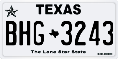 TX license plate BHG3243