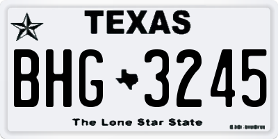 TX license plate BHG3245