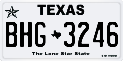 TX license plate BHG3246